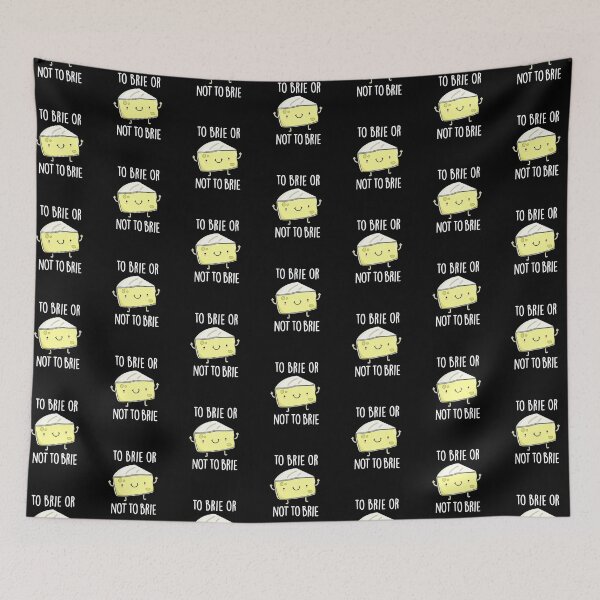 Item preview, To Brie Or Not To Brie Funny Cheese Puns (Dark BG) designed and sold by punnybone.