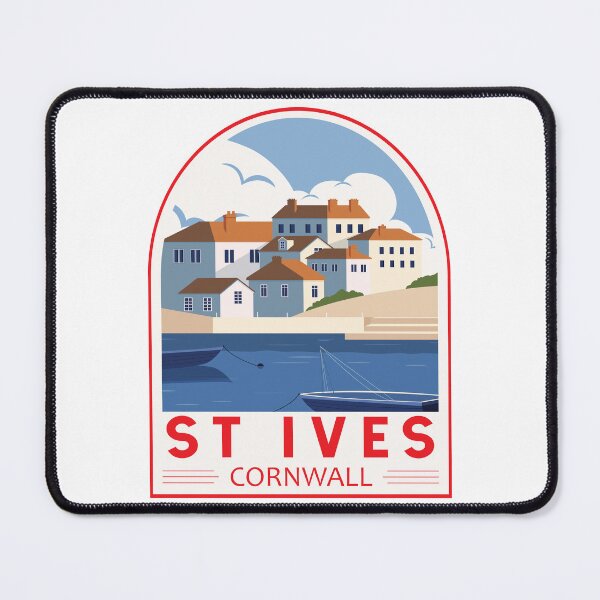 Artikelvorschau, St. Ives Cornwall England Retro-Emblem entworfen und verkauft von KrisSidDesigns.