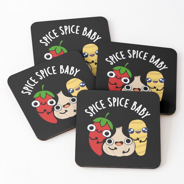 Item preview, Spice Spice Baby Funny Food Puns (Dark BG) designed and sold by punnybone.