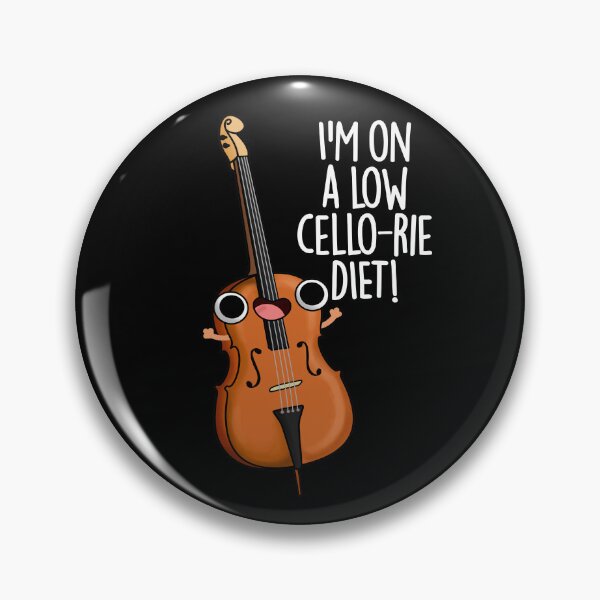 Item preview, I'm On A Low Cello-rie Diet Funny Cello Puns (Dark BG) designed and sold by punnybone.