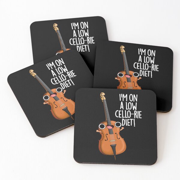 Item preview, I'm On A Low Cello-rie Diet Funny Cello Puns (Dark BG) designed and sold by punnybone.