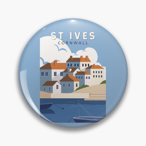 Item preview, St Ives Cornwall England Retro Travel Art Vintage designed and sold by KrisSidDesigns.