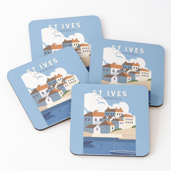 Item preview, St Ives Cornwall England Retro Travel Art Vintage designed and sold by KrisSidDesigns.