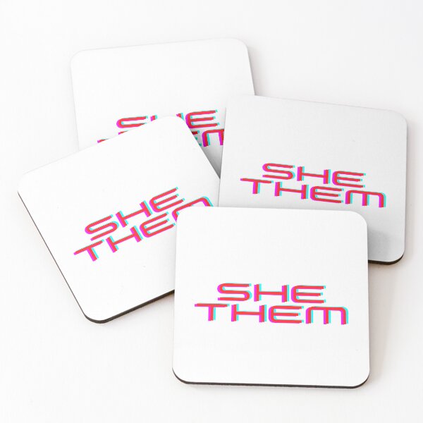 Item preview, Neon She Them Pronouns Glitch designed and sold by SunshineAndGem.