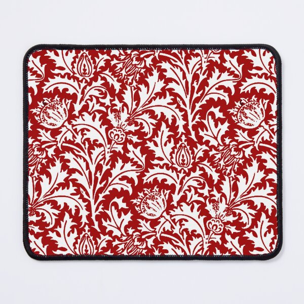 Item preview, William Morris Thistle Damask, Dark Red and White designed and sold by Marymarice.