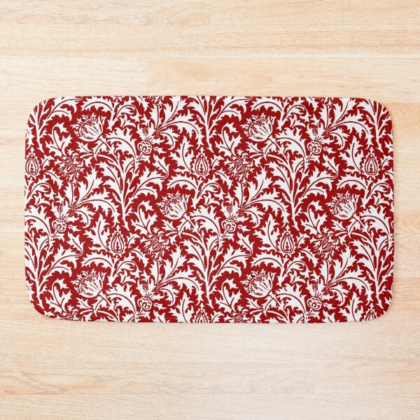 Item preview, William Morris Thistle Damask, Dark Red and White designed and sold by Marymarice.