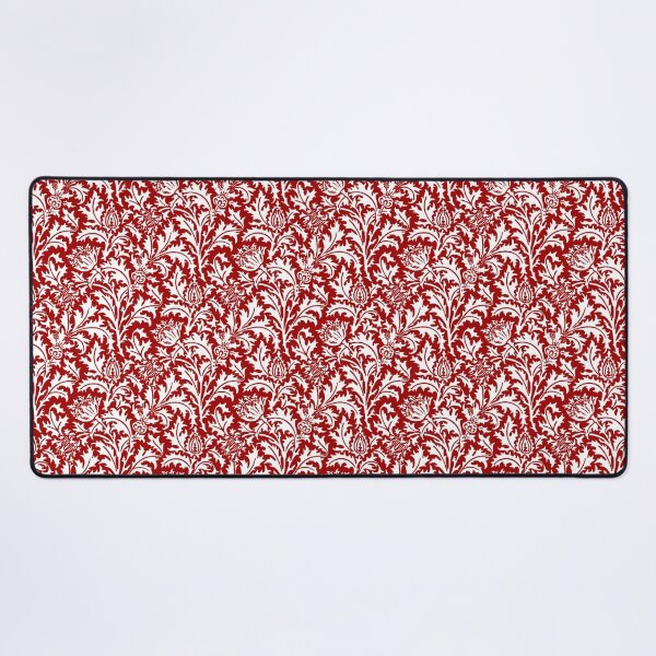 Item preview, William Morris Thistle Damask, Dark Red and White designed and sold by Marymarice.