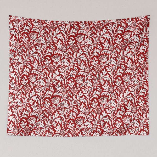 Item preview, William Morris Thistle Damask, Dark Red and White designed and sold by Marymarice.