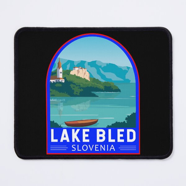 Item preview, Lake Bled Slovenia Travel Retro Emblem designed and sold by KrisSidDesigns.