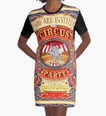 Elephant Circus Party Graphic T-Shirt Dress