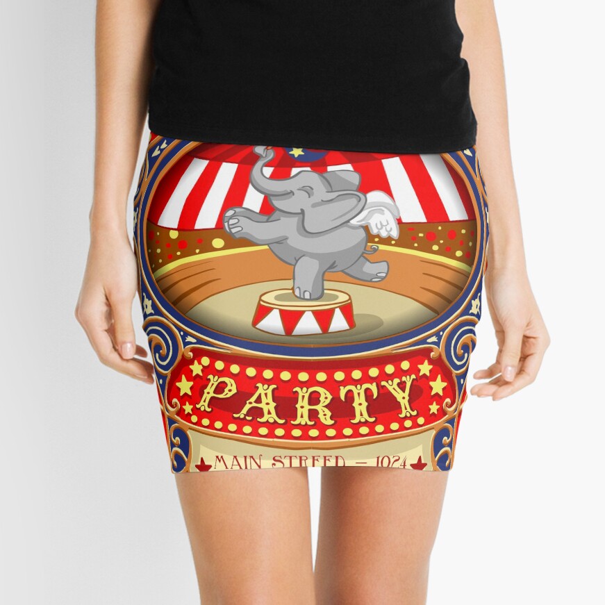 Dumbo Flying Elephant Circus Party Mini Skirt
