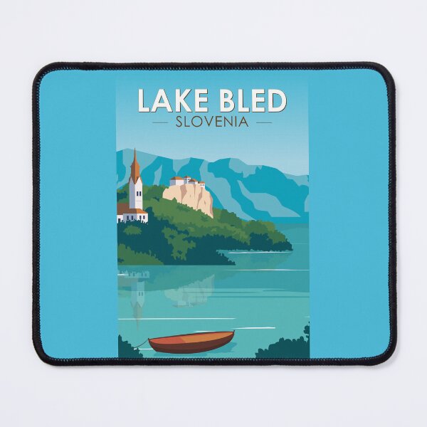 Item preview, Lake Bled Slovenia Travel Retro Travel Art Vintage designed and sold by KrisSidDesigns.