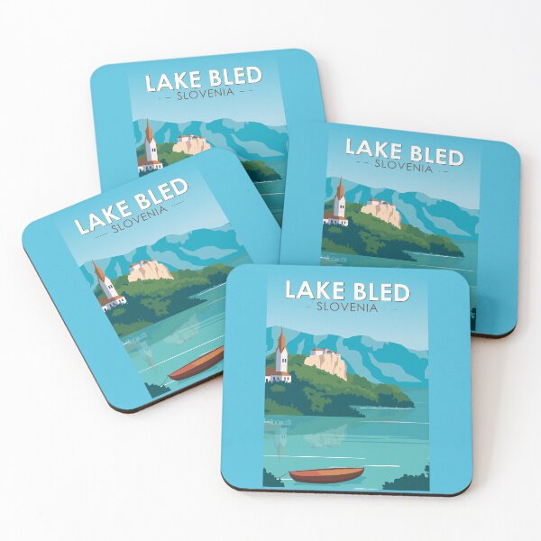 Item preview, Lake Bled Slovenia Travel Retro Travel Art Vintage designed and sold by KrisSidDesigns.