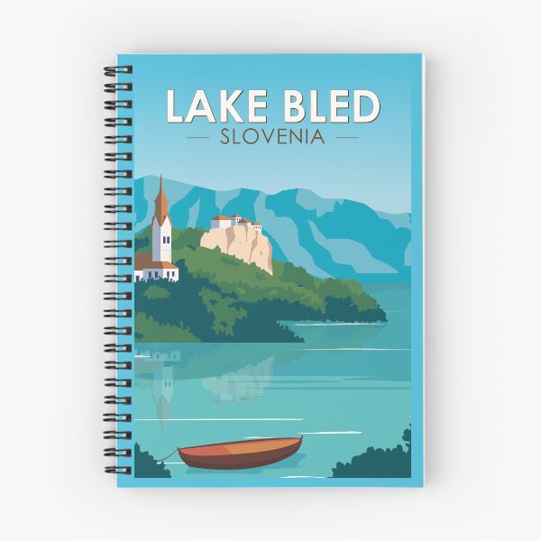 Item preview, Lake Bled Slovenia Travel Retro Travel Art Vintage designed and sold by KrisSidDesigns.