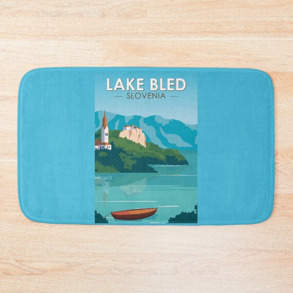 Item preview, Lake Bled Slovenia Travel Retro Travel Art Vintage designed and sold by KrisSidDesigns.