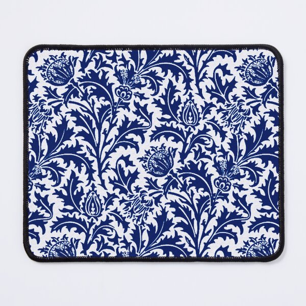 Item preview, William Morris Thistle Damask, Navy Blue and White designed and sold by Marymarice.