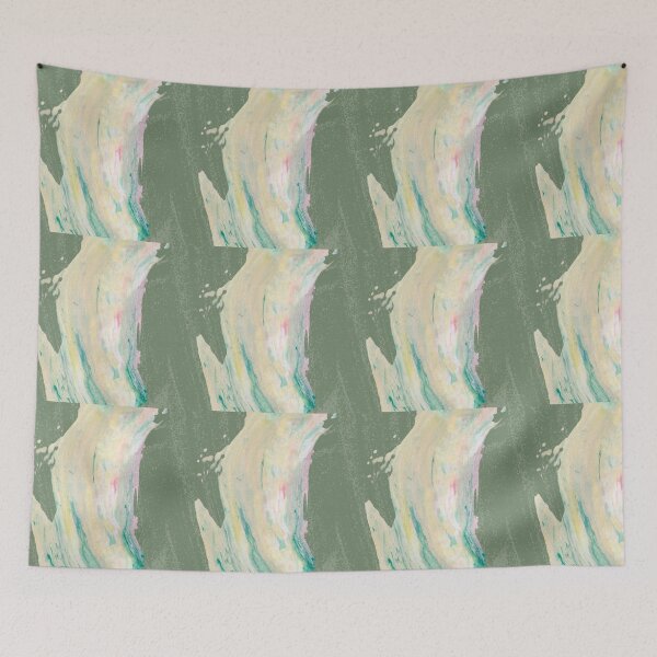 Item preview, Light streaks of color on a matt green designed and sold by AnnabellaRh.