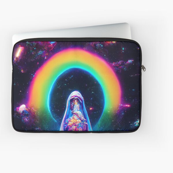 Our Lady of the Rainbow - Our Ladies Series 04 - Stoner Virgin Mary in Deep Space Laptop Sleeve