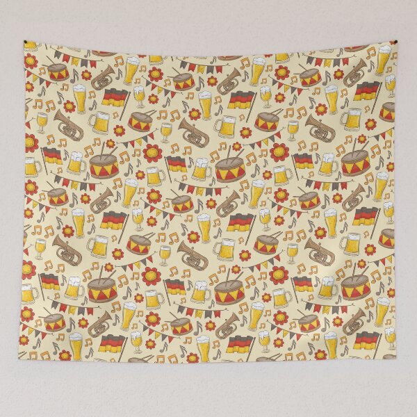 Item preview, Music and Beer Oktoberfest Pattern (Cream) designed and sold by Geo De la Cruz.