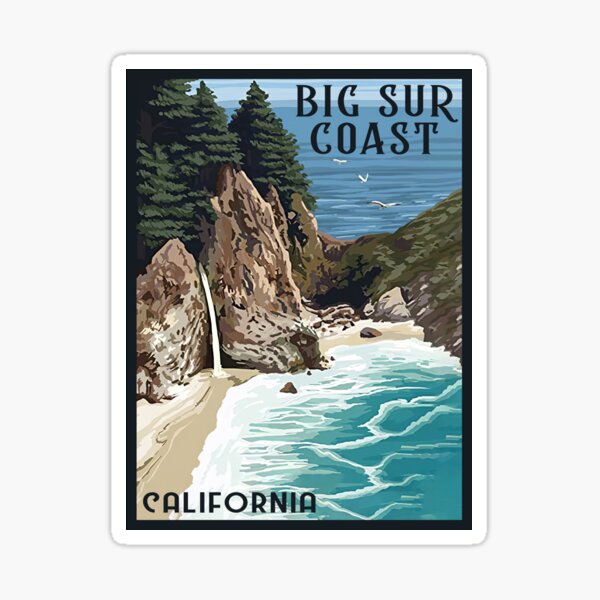 Retro Big Sur California Coast WPA Style Vintage Graphic Sweatshirt
