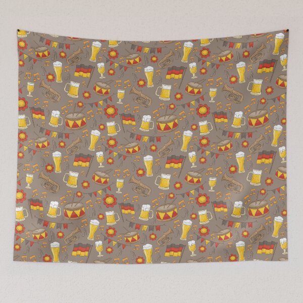 Item preview, Music and Beer Oktoberfest Pattern (Chocolate) designed and sold by Geo De la Cruz.