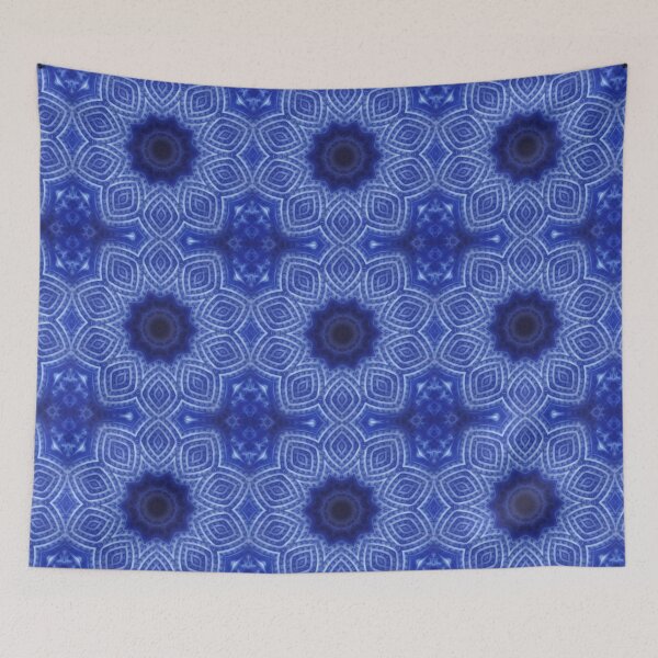 Item preview, Blue floral Star Kaleidoscope designed and sold by bloomingvine.