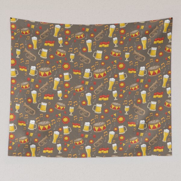 Item preview, Music and Beer Oktoberfest Pattern (Dark Chocolate) designed and sold by Geo De la Cruz.