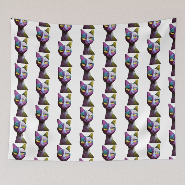Item preview, funny cat face with funky glasses designed and sold by nellylebrun.