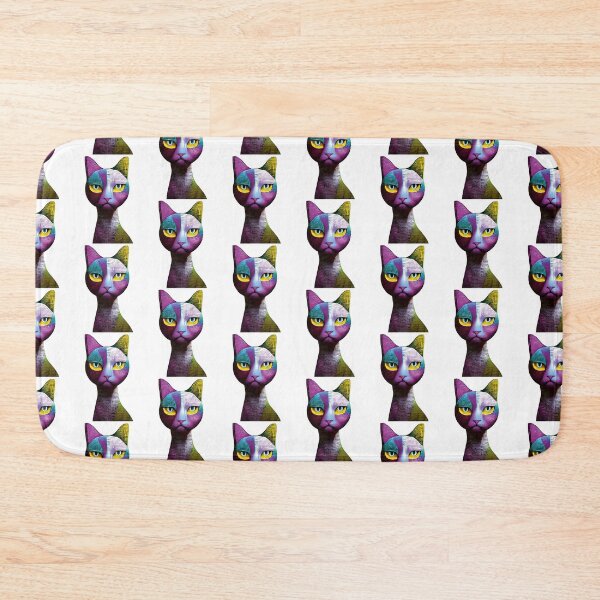 Item preview, funny cat face with funky glasses designed and sold by nellylebrun.