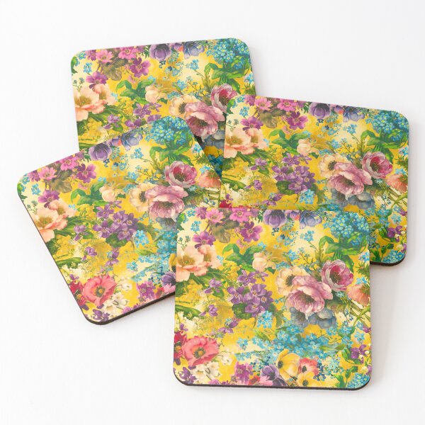 Item preview, Vintage flowers and roses, shabby chic, floral pattern, vintage botanicals, yellow floral  designed and sold by ZeinabTaha.