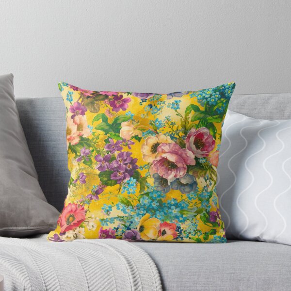 Item preview, Vintage flowers and roses, shabby chic, floral pattern, vintage botanicals, yellow floral designed and sold by ZeinabTaha.