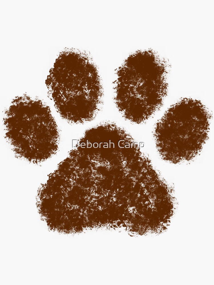 "Muddy Animal Paw Print " Sticker for Sale by DeborahCamp Redbubble