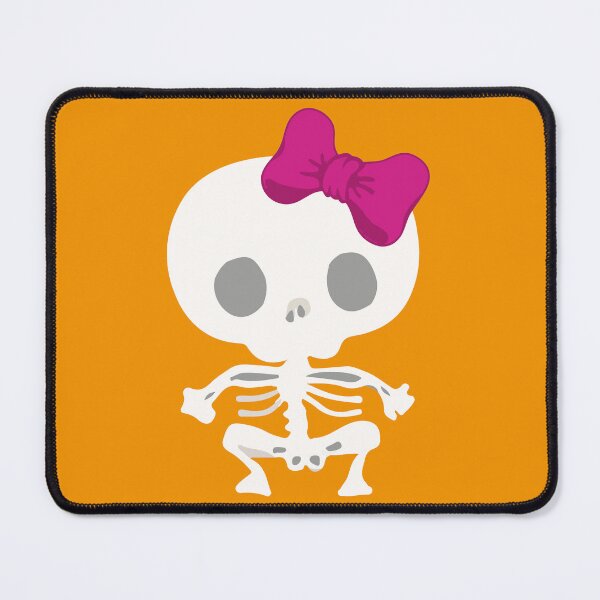 Item preview, Kawaii skeleton cute pink bow orange day of the dead designed and sold by T-Mex.