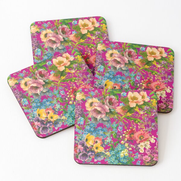 Item preview, Vintage flowers and roses, shabby chic, floral pattern, vintage botanicals, pink fuchsia floral designed and sold by ZeinabTaha.
