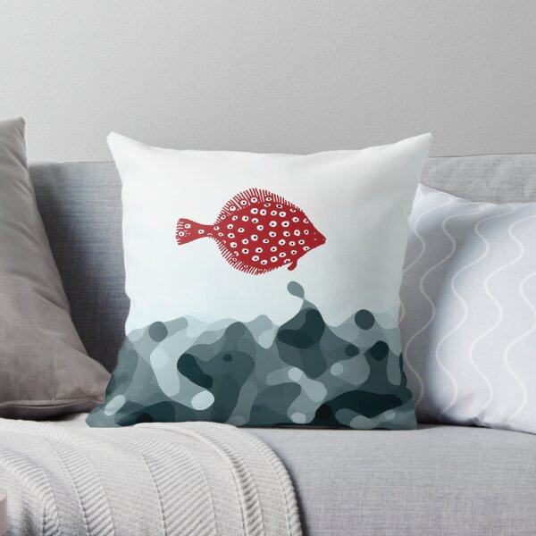 Little Red Fish Throw Pillow