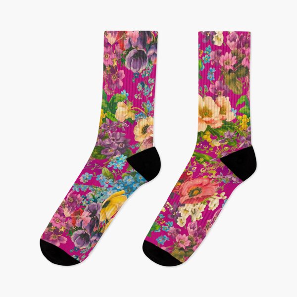 Item preview, Vintage flowers and roses, shabby chic, floral pattern, vintage botanicals, pink fuchsia floral designed and sold by ZeinabTaha.
