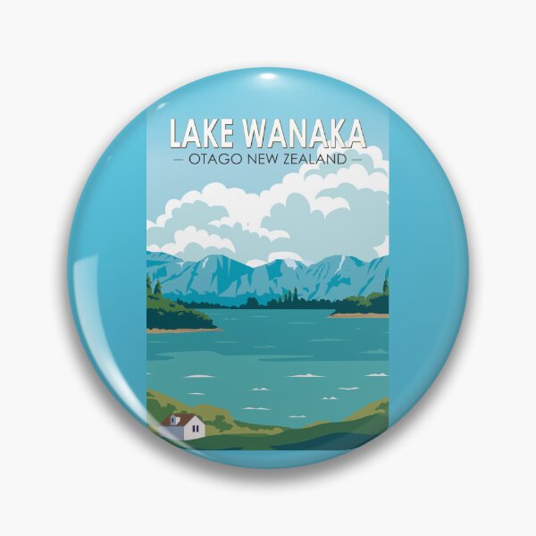 Item preview, Lake Wanaka Otago New Zealand Travel Art Vintage designed and sold by KrisSidDesigns.