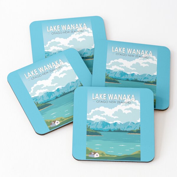 Item preview, Lake Wanaka Otago New Zealand Travel Art Vintage designed and sold by KrisSidDesigns.