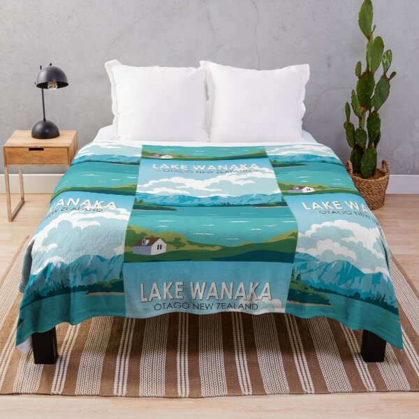 Item preview, Lake Wanaka Otago New Zealand Travel Art Vintage designed and sold by KrisSidDesigns.