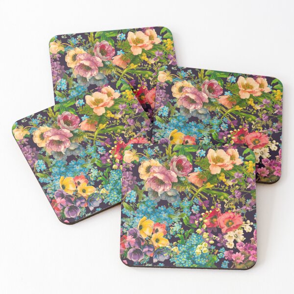 Artikelvorschau, Vintage-Blumen und Rosen, Shabby Chic, Blumenmuster, Vintage-Pflanzen, schwarze Blumen entworfen und verkauft von ZeinabTaha.