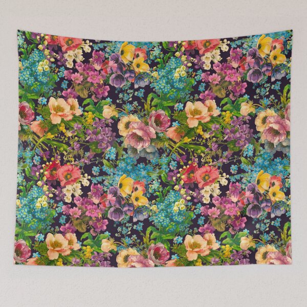 Artikelvorschau, Vintage-Blumen und Rosen, Shabby Chic, Blumenmuster, Vintage-Pflanzen, schwarze Blumen entworfen und verkauft von ZeinabTaha.