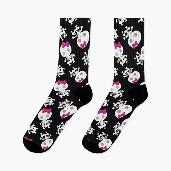 Item preview, Kawaii skeleton cute pink bow black day of the dead designed and sold by T-Mex.