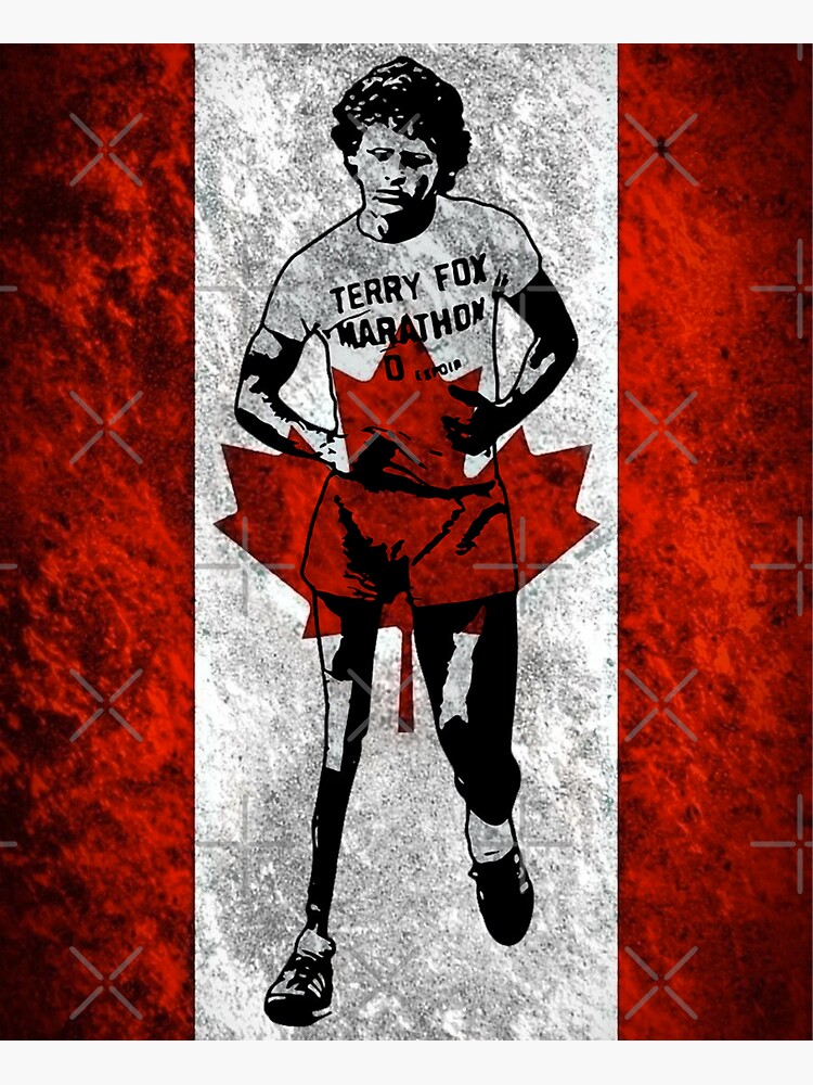 Terry Fox Canadian Flag Sticker For Sale By Sweetapparel Redbubble