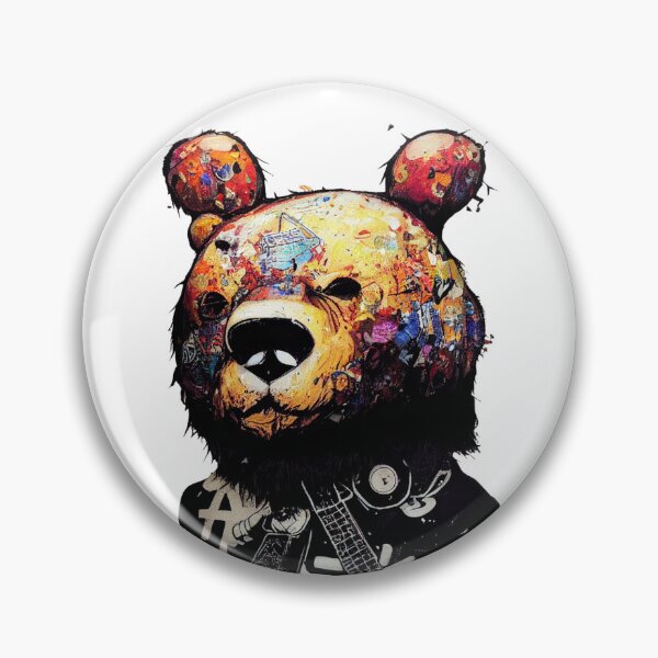Item preview, rock star bear street art color designed and sold by keyd-studio.