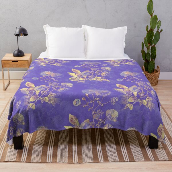 Item preview, Vintage Negative Effect Purple Violet Tea Roses Leaves Luxury Victorian designed and sold by YounitedArt.