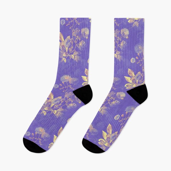 Item preview, Vintage Negative Effect Purple Violet Tea Roses Leaves Luxury Victorian  designed and sold by YounitedArt.
