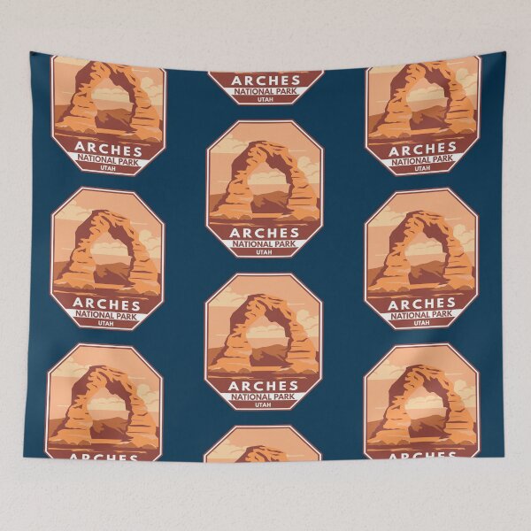 Item preview, Arches National Park Utah Delicate Arch Emblem designed and sold by KrisSidDesigns.