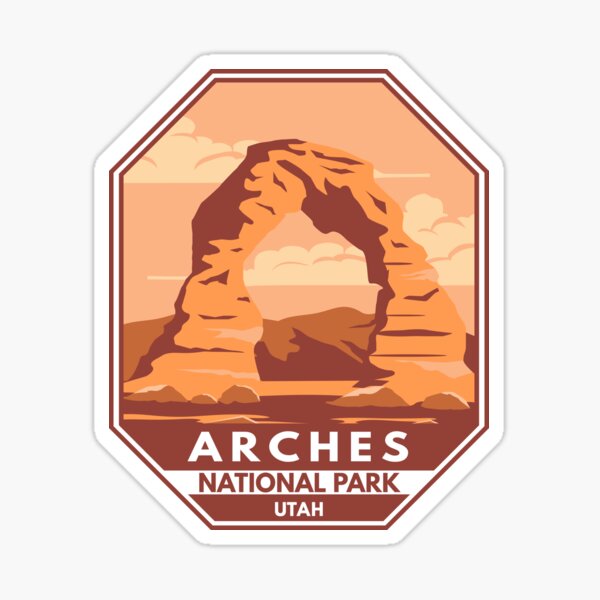 Item preview, Arches National Park Utah Delicate Arch Emblem designed and sold by KrisSidDesigns.
