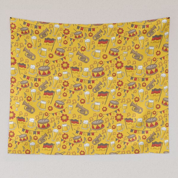 Item preview, Music and Beer Oktoberfest Pattern (Marigold) designed and sold by Geo De la Cruz.