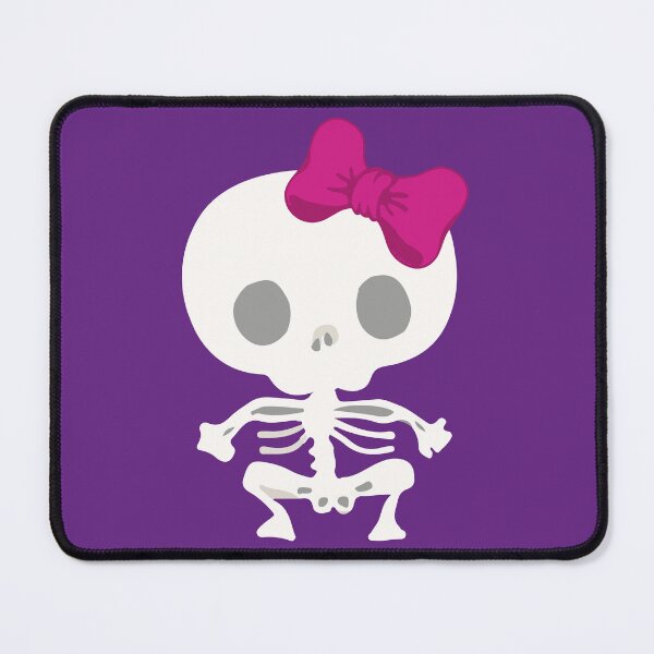 Item preview, Kawaii skeleton cute pink bow purple day of the dead designed and sold by T-Mex.